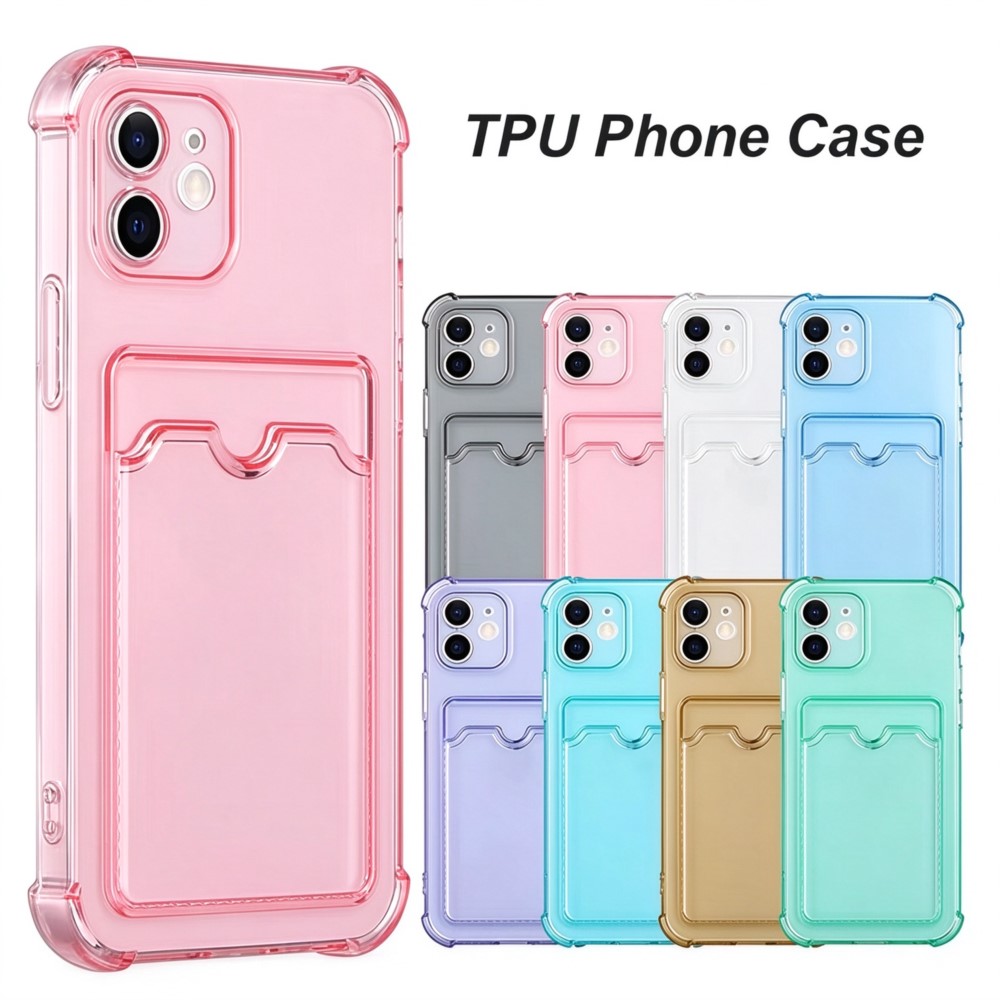 Clear Shockproof Bumper Case - Прозрачный чехол для телефона с отделениями
