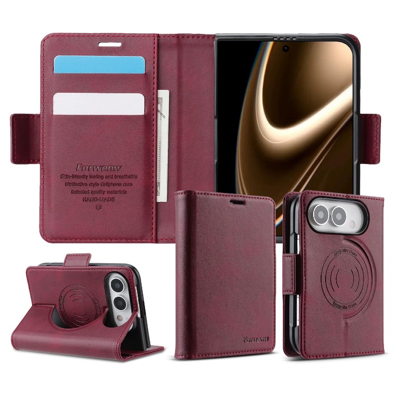 Leather Wallet Card Holder Phone Cover - Деловой кожаный чехол-кошелек с отделениями для