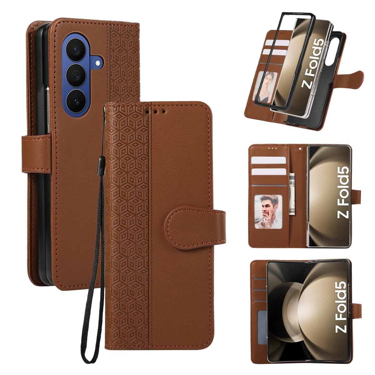 Кожаный чехол-флип с ремешком  – обзор и цена Leather Wallet Card Holder Phone Cover